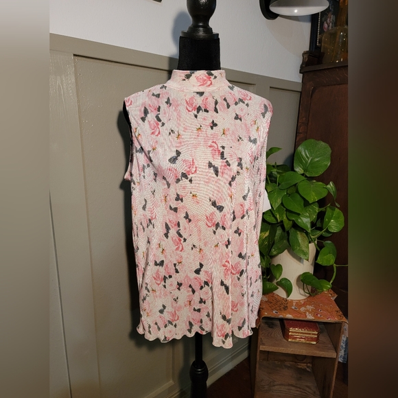 Tops - Pink rose/Sleevless/Turtleneck blouse